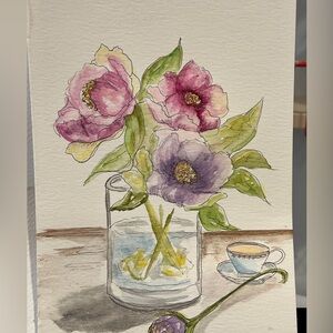 Floral Watercolor Art original handpainted
